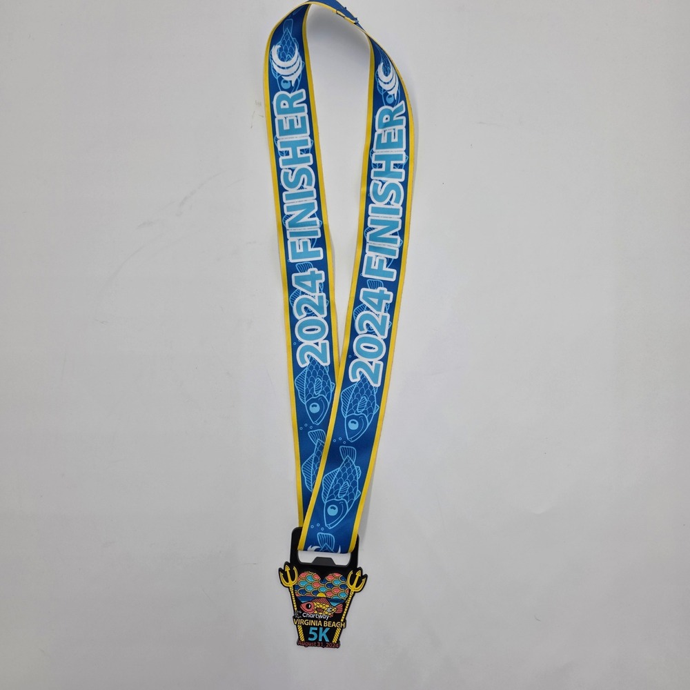 Chartway Virginia Beach 5K Finisher Medal 2024 J&A Racing Bottle Opener Award